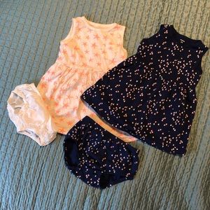 Two Carters Cotton Dresses with Bloomers